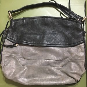 Aimee Kestenburg balck and gray hobo handbag
